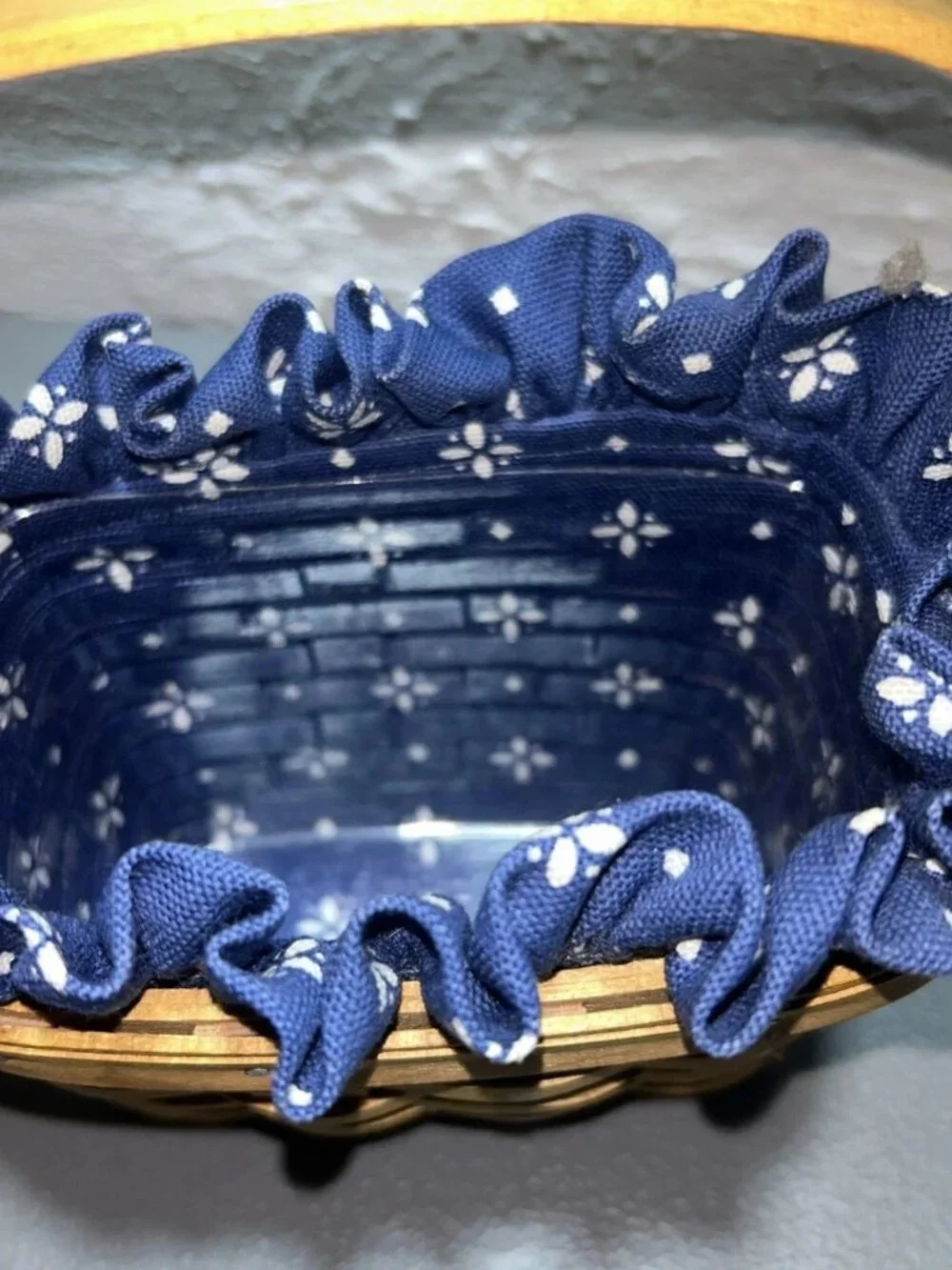 Longaberger Horizon of Hope Basket with Floral Liner Protector 1997